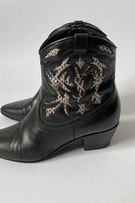 ysl cow print boots|saint laurent cowboy boots women.